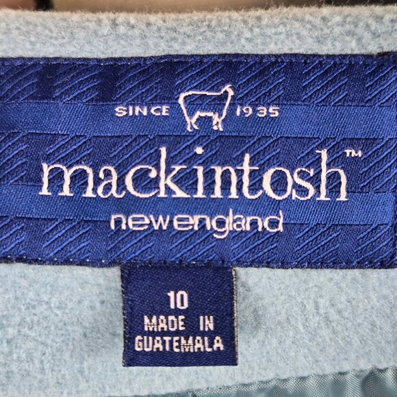 Macintosh New England Size 10 Light Blue Wool Coat Button Front Peter Pan Collar - Picture 9 of 12